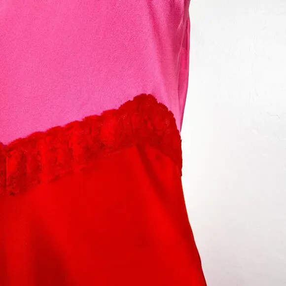 Gianni Bini Helena Satin Silky Lace Maxi Slip Babydoll Dress Whimsigoth Sz 6 NWT - Picture 6 of 12